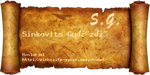 Sinkovits Győző névjegykártya