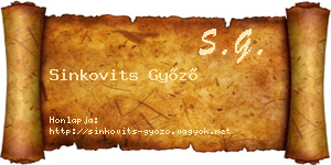 Sinkovits Győző névjegykártya